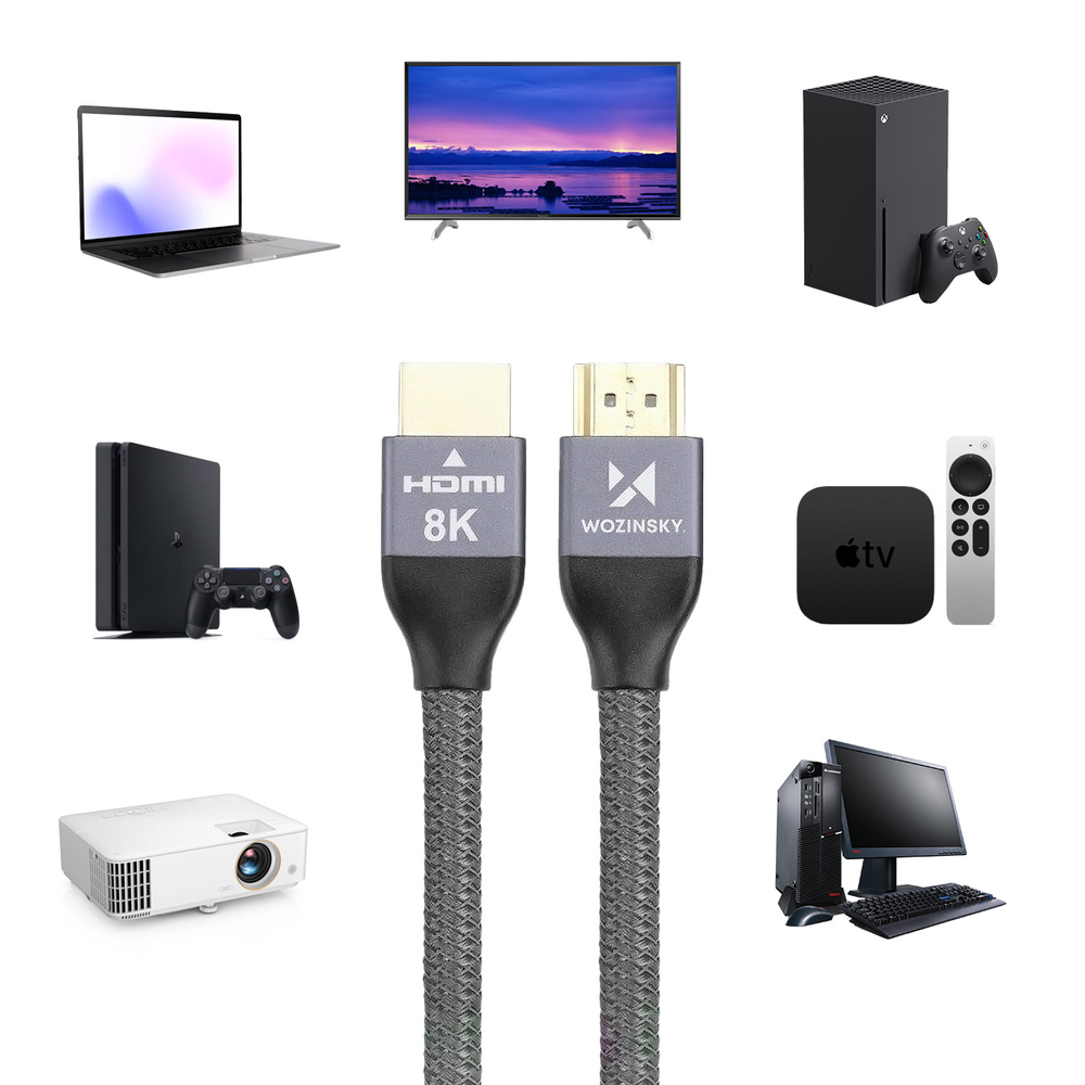 Wozinsky WHDMI-20 HDMI 2.1 Kabelis 8K 60Hz 48Gbps 2m, Sudraba