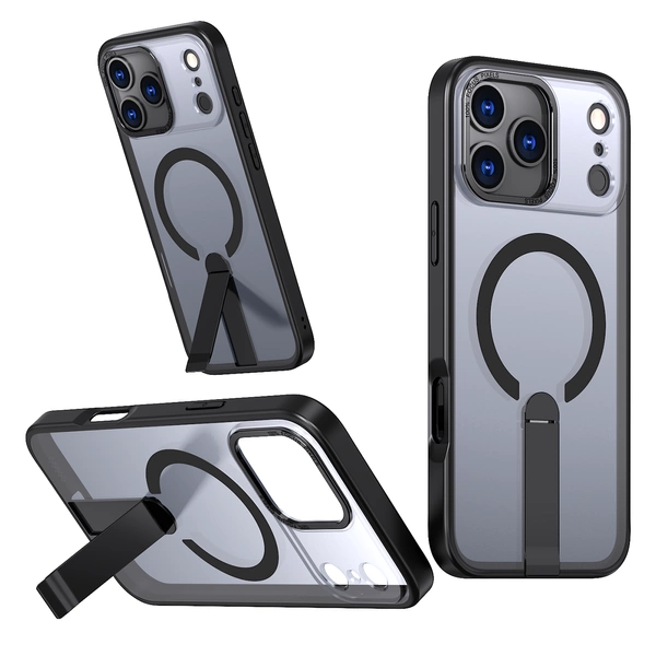 Samsung Galaxy S25 FE bruņu ietvars Hybrid Armor X ar statīvu un MagSafe, melns