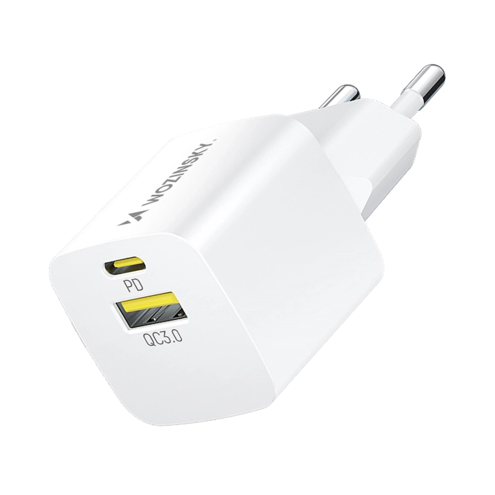 Wozinsky WWCEAC GaN USB-A USB-C 33W sienas lādētājs – balts