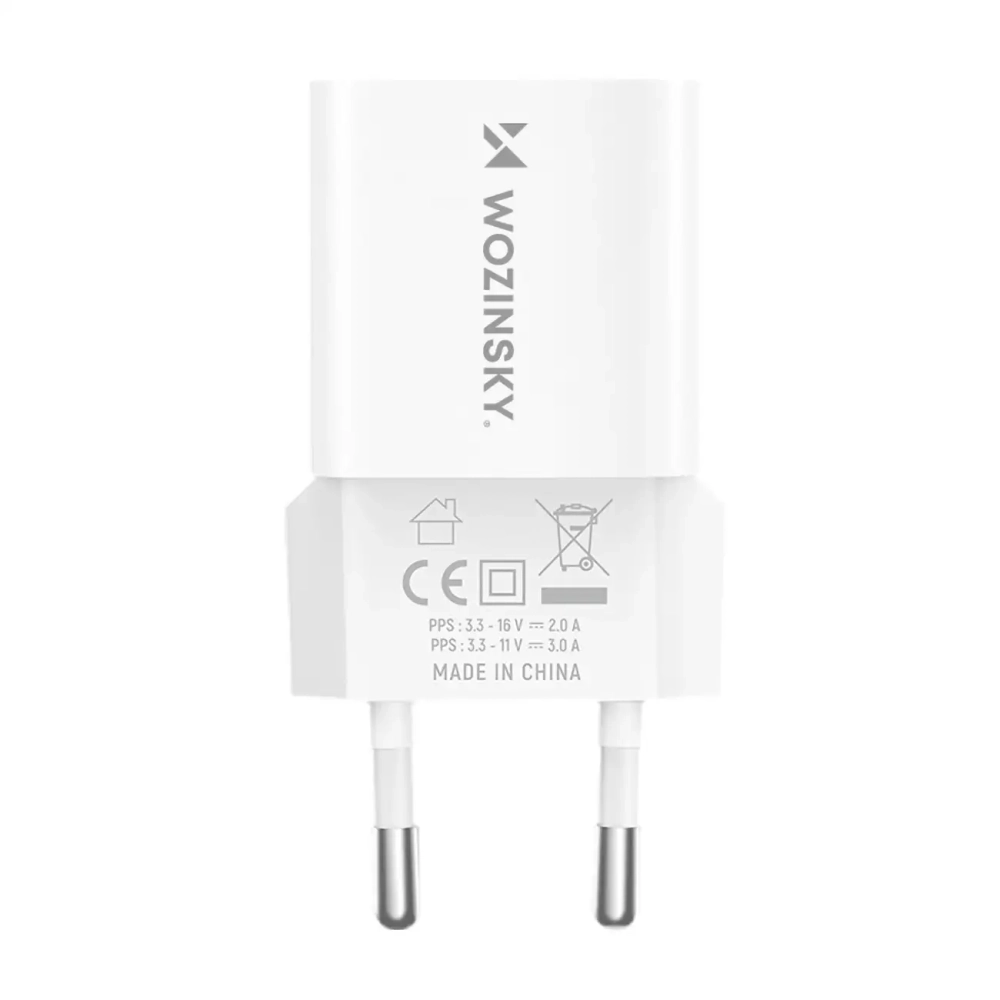 Wozinsky WWCEAC GaN USB-A USB-C 33W sienas lādētājs – balts