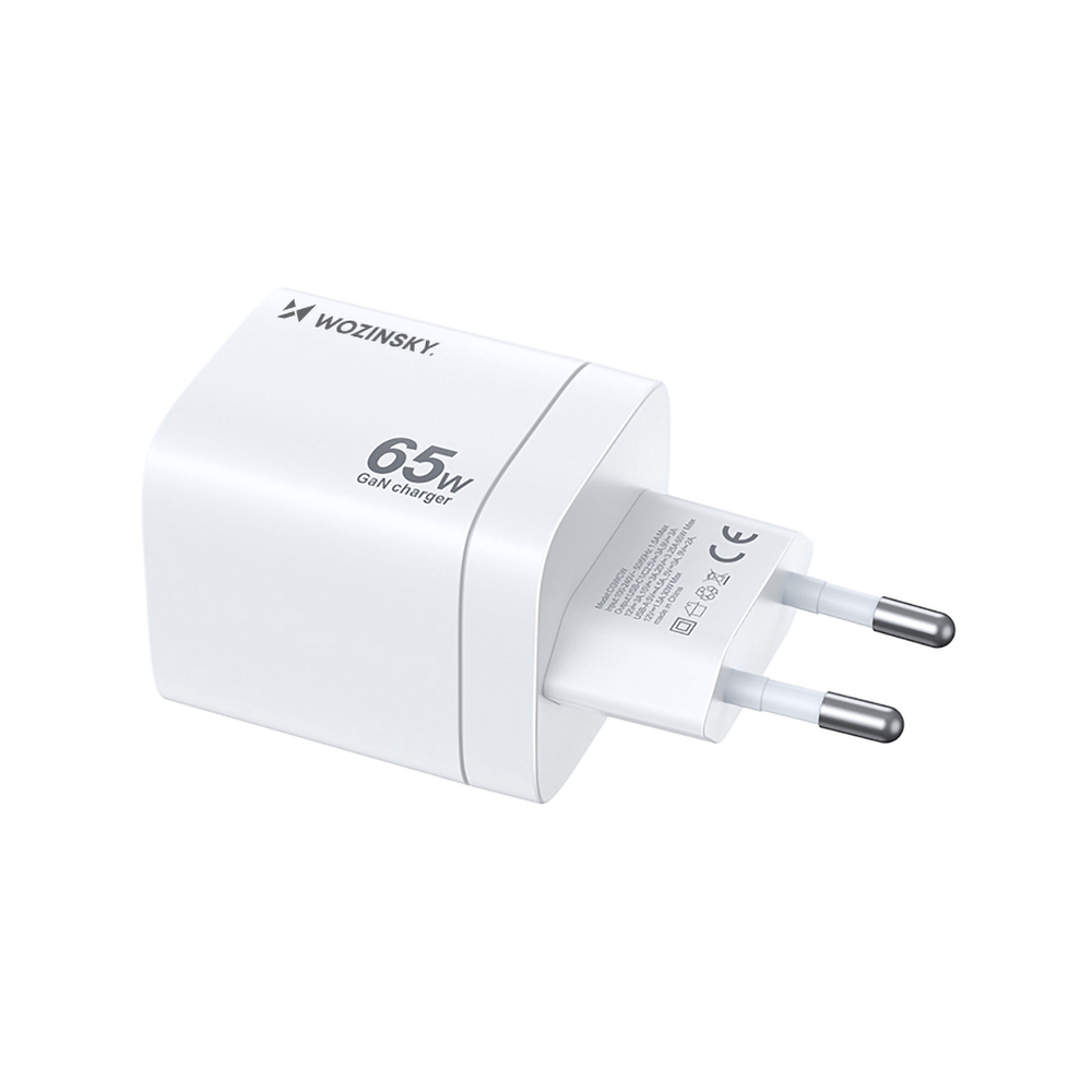 Сетевое зарядное устройство Wozinsky CGWCW 65W GaN USB-A / 2 x USB-C – белое