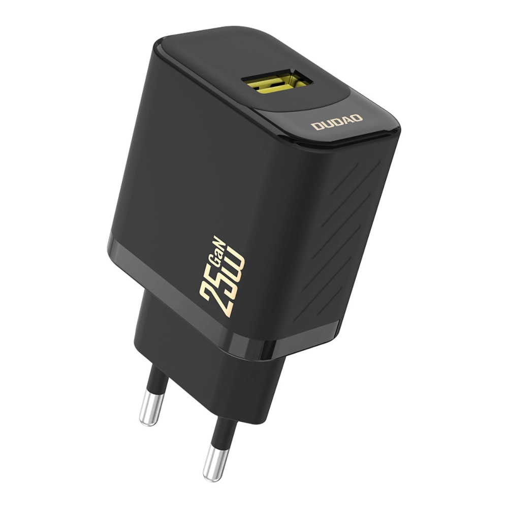 Dudao A27S 25W GaN USB-A lādētājs – melns