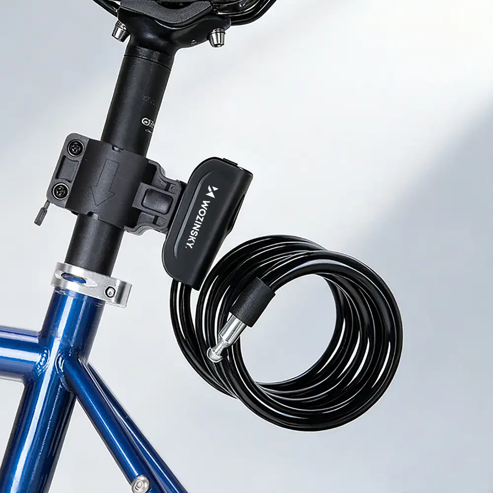 Wozinsky WPB-01R pārnēsājamā velosipēda slēdzene ar pretzagļu tērauda trosi un 2 atslēgām elektriskajiem...