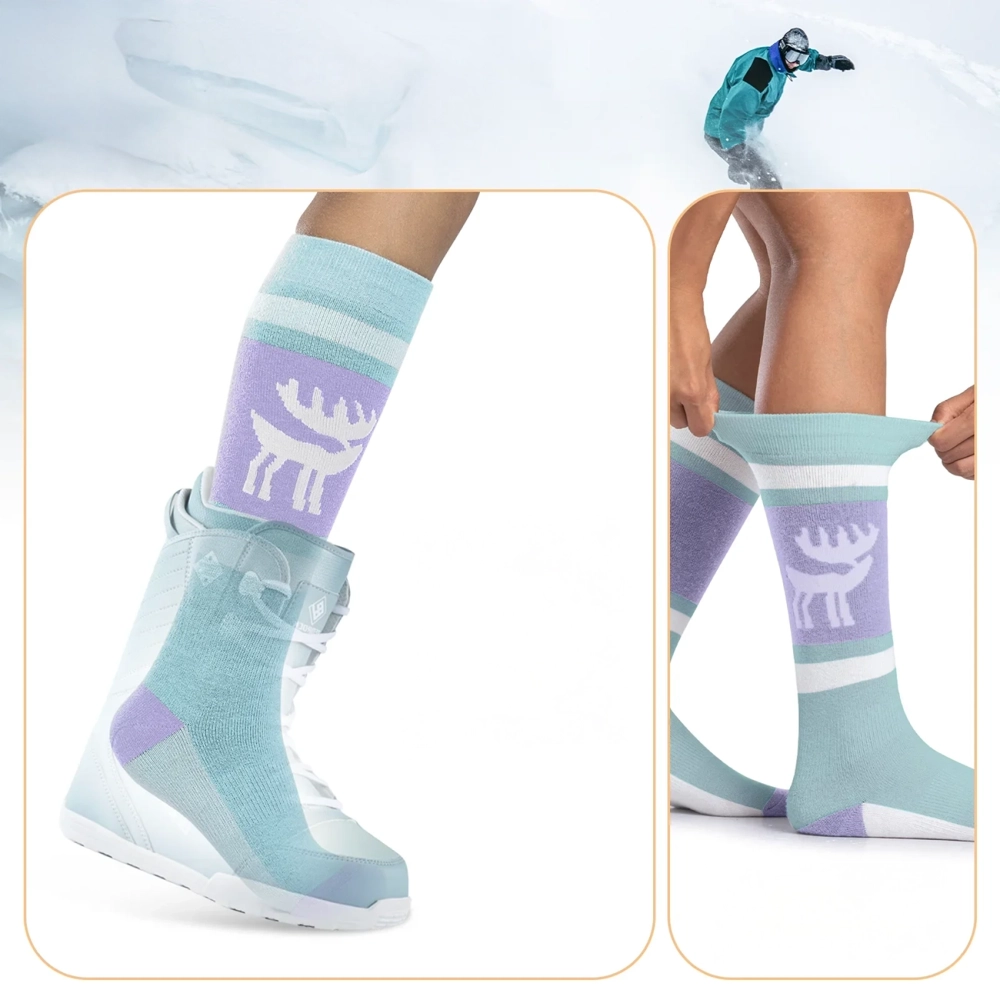 Qunature 037201 лыжные носки размер 37-42 (S/M) – фиолетово-зелёные