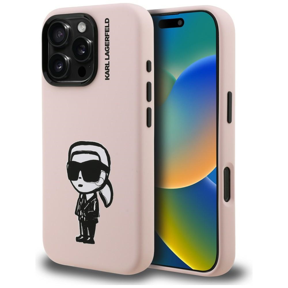 Karl Lagerfeld silikona Karl Sketch MagSafe vāciņš iPhone 16 Pro Max tālrunim – rozā | Phone Case Cover