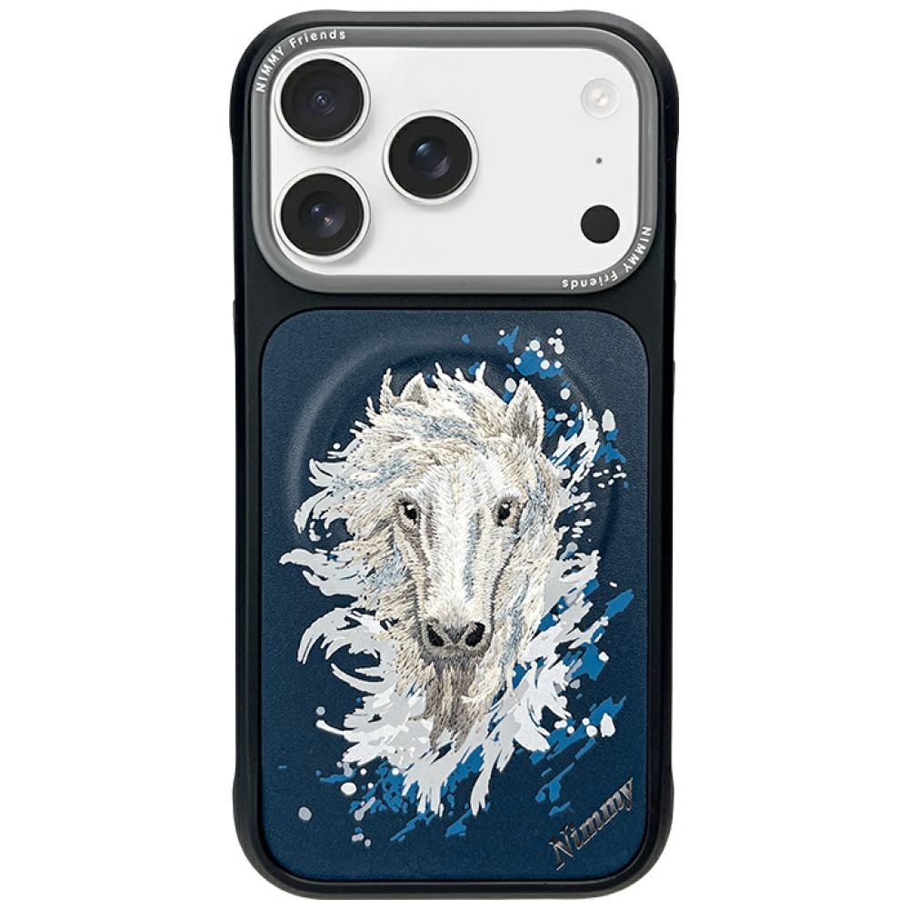 Nimmy The Horse MagSafe Phone Case Cover iPhone 17 Pro Max - Navy Blue Embroidery