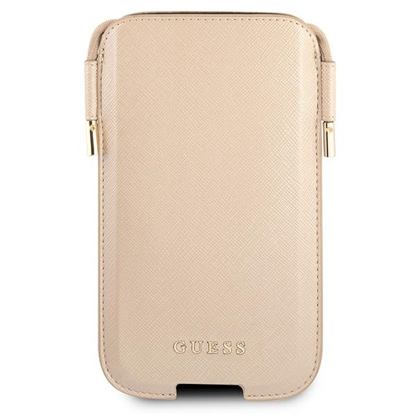 Smartphone Handbag Guess GUHCP12LSAPSLG 6.7\" Gold Saffiano