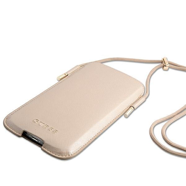 Smartphone Handbag Guess GUHCP12LSAPSLG 6.7\" Gold Saffiano