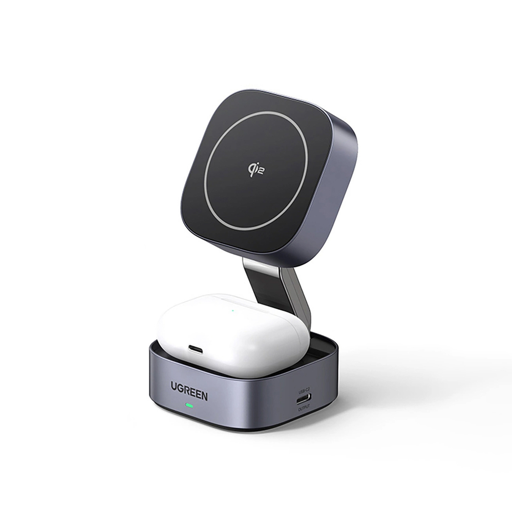 3-in-1 Bezvadu lādētājs Ugreen W702 MagSafe Qi2 Melns