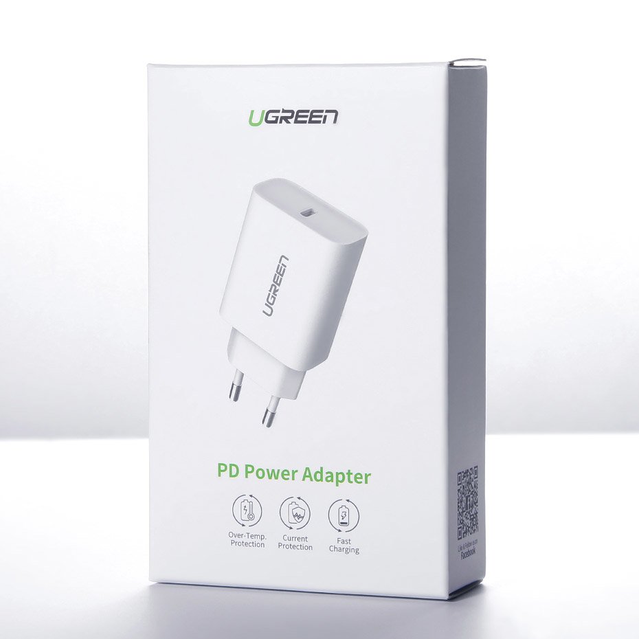 Ugreen USB lādētājs Power Delivery 3.0 Quick Charge 4.0+ 20W 3A balts (60450)
