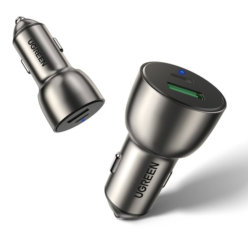Ugreen CD213 Car Charger USB / USB-C PD QC 3.0 36W 3A Gray