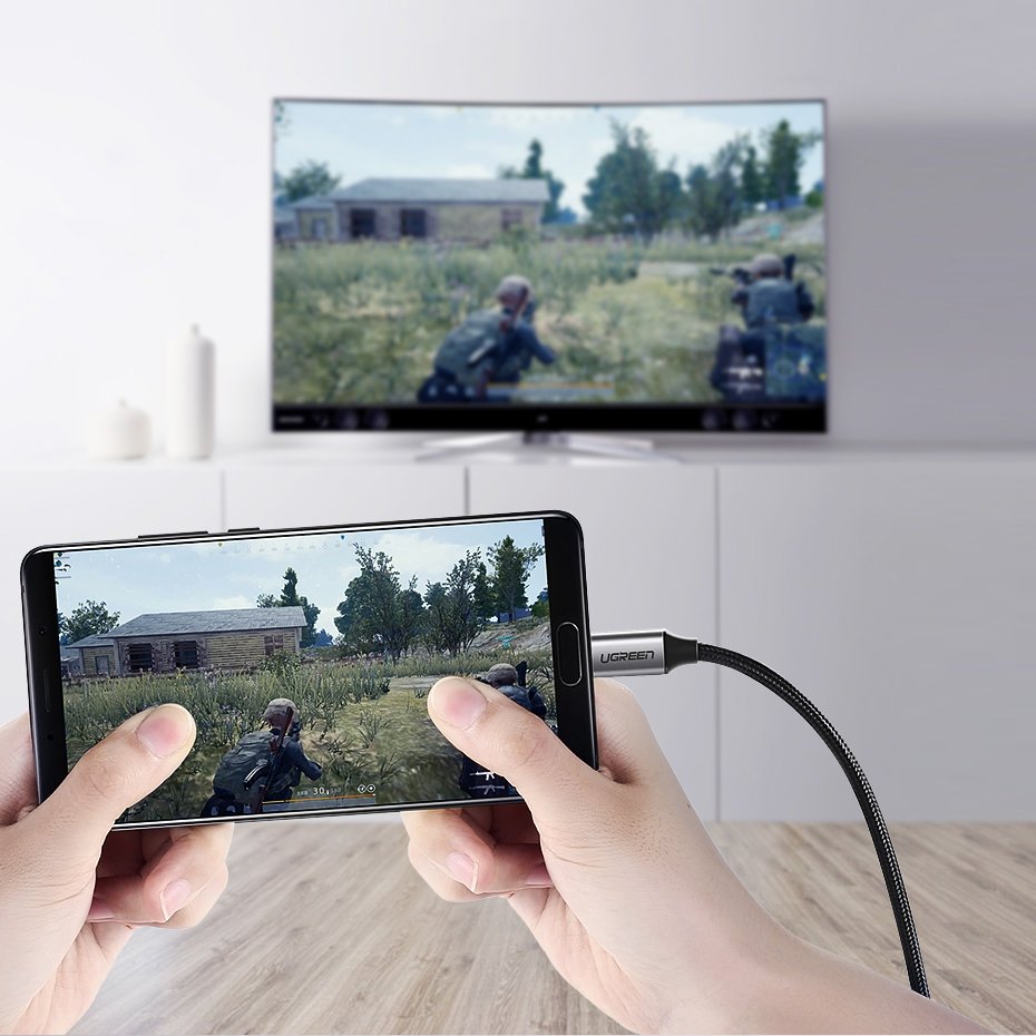 Ugreen HDMI uz USB-C kabelis 4K 60Hz 1.5m, melni pelēks (MM142 50570)