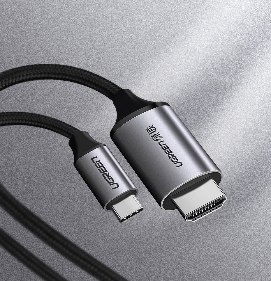 Ugreen HDMI uz USB-C kabelis 4K 60Hz 1.5m, melni pelēks (MM142 50570)