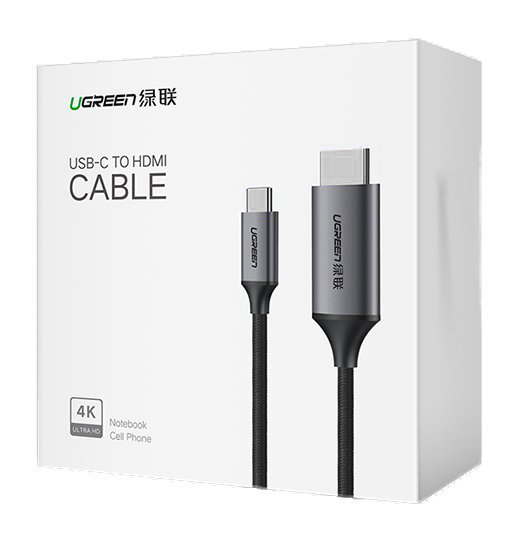 Ugreen HDMI uz USB-C kabelis 4K 60Hz 1.5m, melni pelēks (MM142 50570)