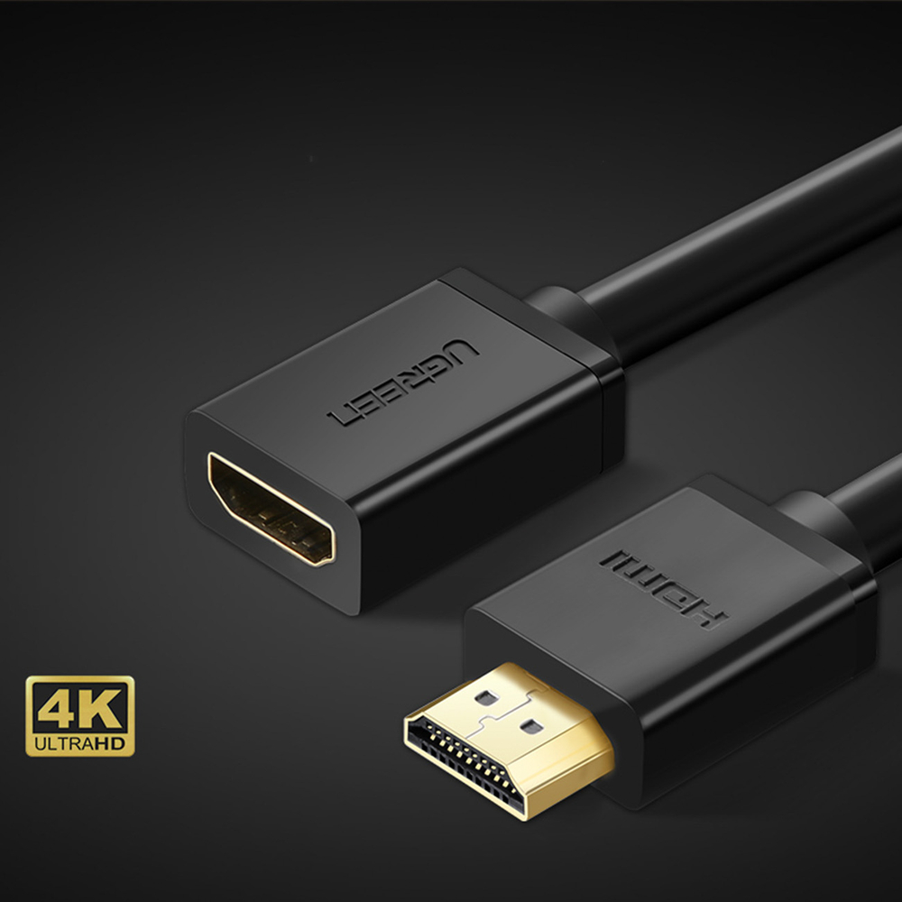 Ugreen HD107 Удлинитель HDMI (M) - HDMI (F) 4K кабель 1м, черный