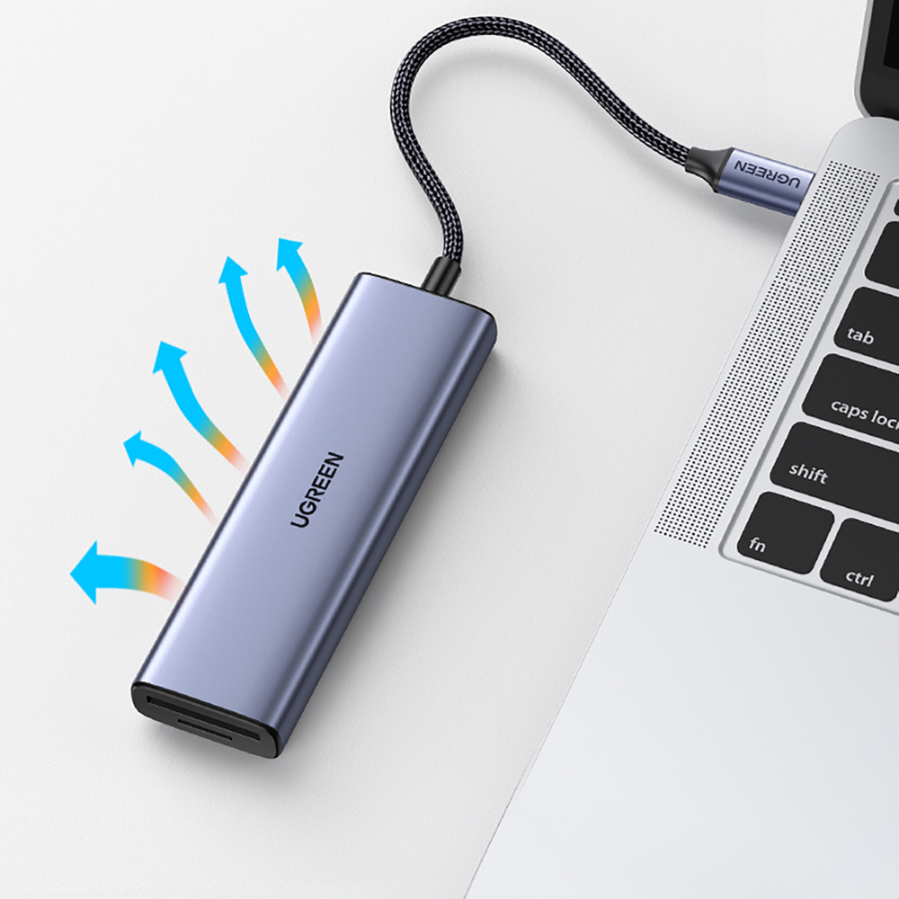 Ugreen CM511 6-in-1 USB-C Hub - HDMI, 3x USB 3.0, SD/TF Card Reader - Gray