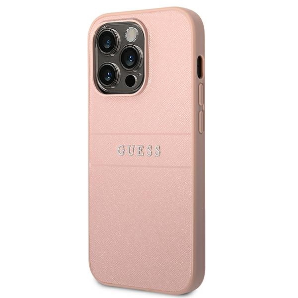 Guess Saffiano Strap vāciņš Apple iPhone 14 Pro Max, rozā