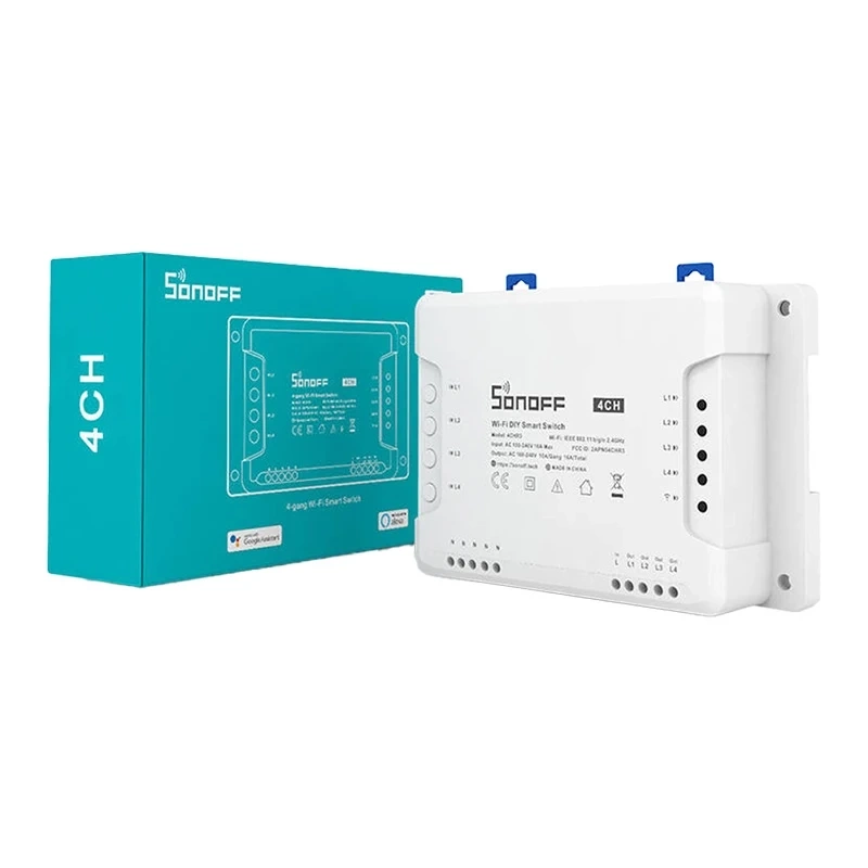 SONOFF 4CHR3 Smart 4-Channel Wi-Fi Switch, White