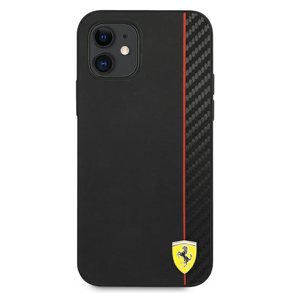Ferrari iPhone 12 mini Case On Track Carbon Stripe, Black (1)