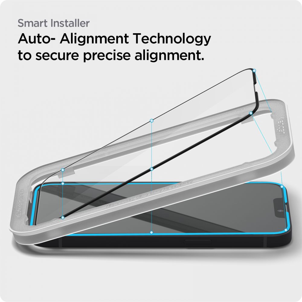 Apple iPhone 14 / 13 / 13 Pro 6.1\'\' Spigen ALM Glass FC Tempered Glass Screen Protector, Black