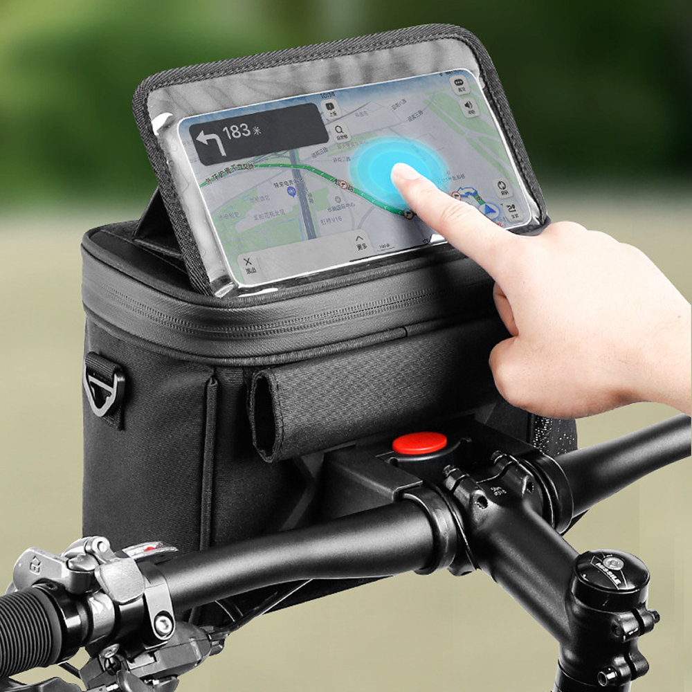 Wozinsky WBHBB-01 Handlebar and Shoulder Bike Bag, 4L, Black