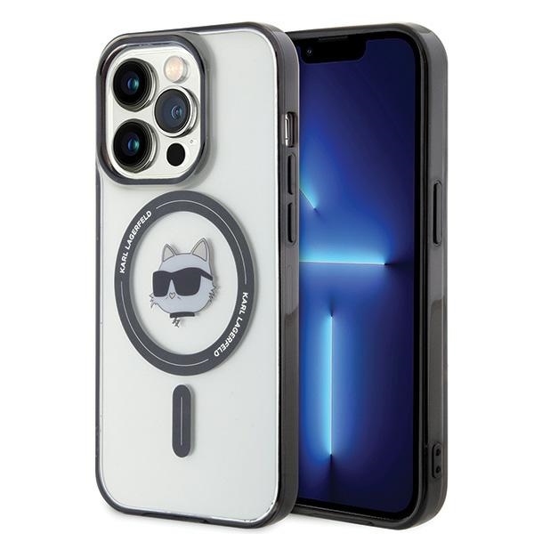 Чехол Karl Lagerfeld для iPhone 15 Pro IML Choupette\'s Head MagSafe, прозрачный