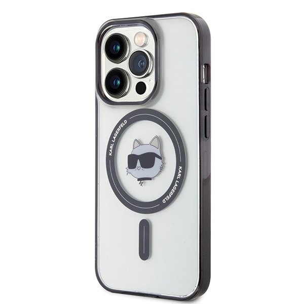 Чехол Karl Lagerfeld для iPhone 15 Pro IML Choupette\'s Head MagSafe, прозрачный