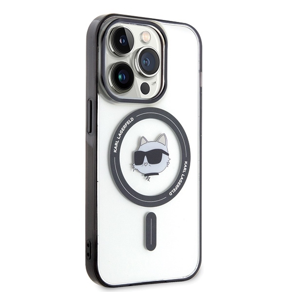 Чехол Karl Lagerfeld для iPhone 15 Pro IML Choupette\'s Head MagSafe, прозрачный