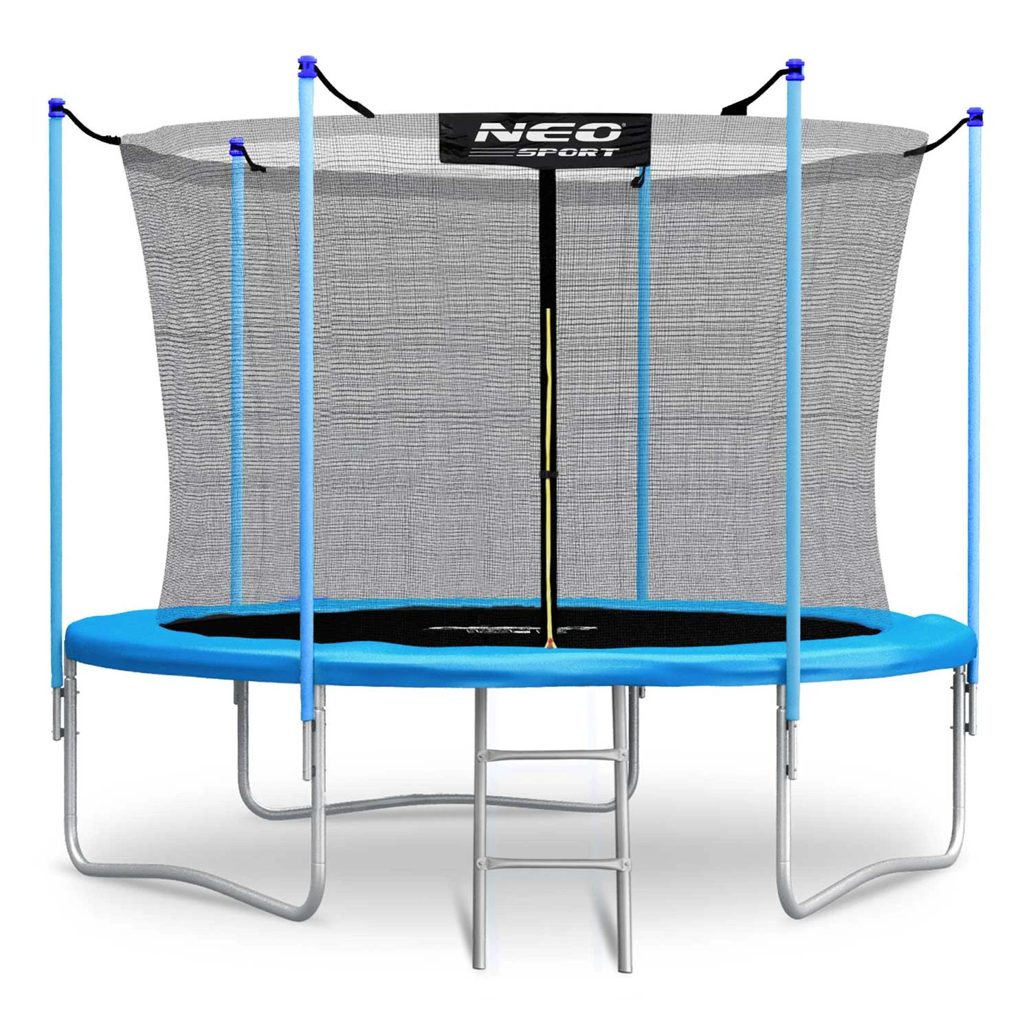 Садовый батут Neo-Sport NS-08W181 с внутренней сеткой и лестницей, 252 см