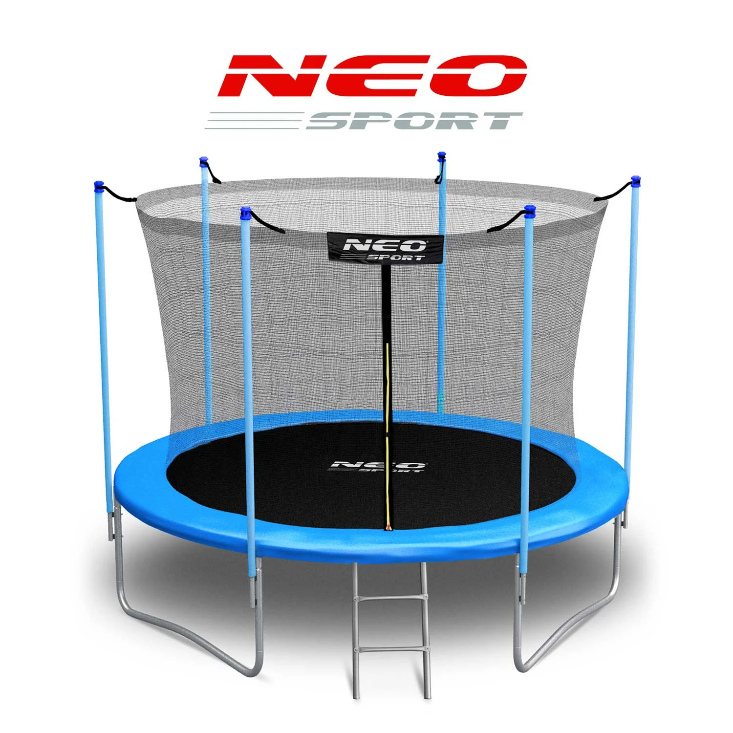 Садовый батут Neo-Sport NS-08W181 с внутренней сеткой и лестницей, 252 см