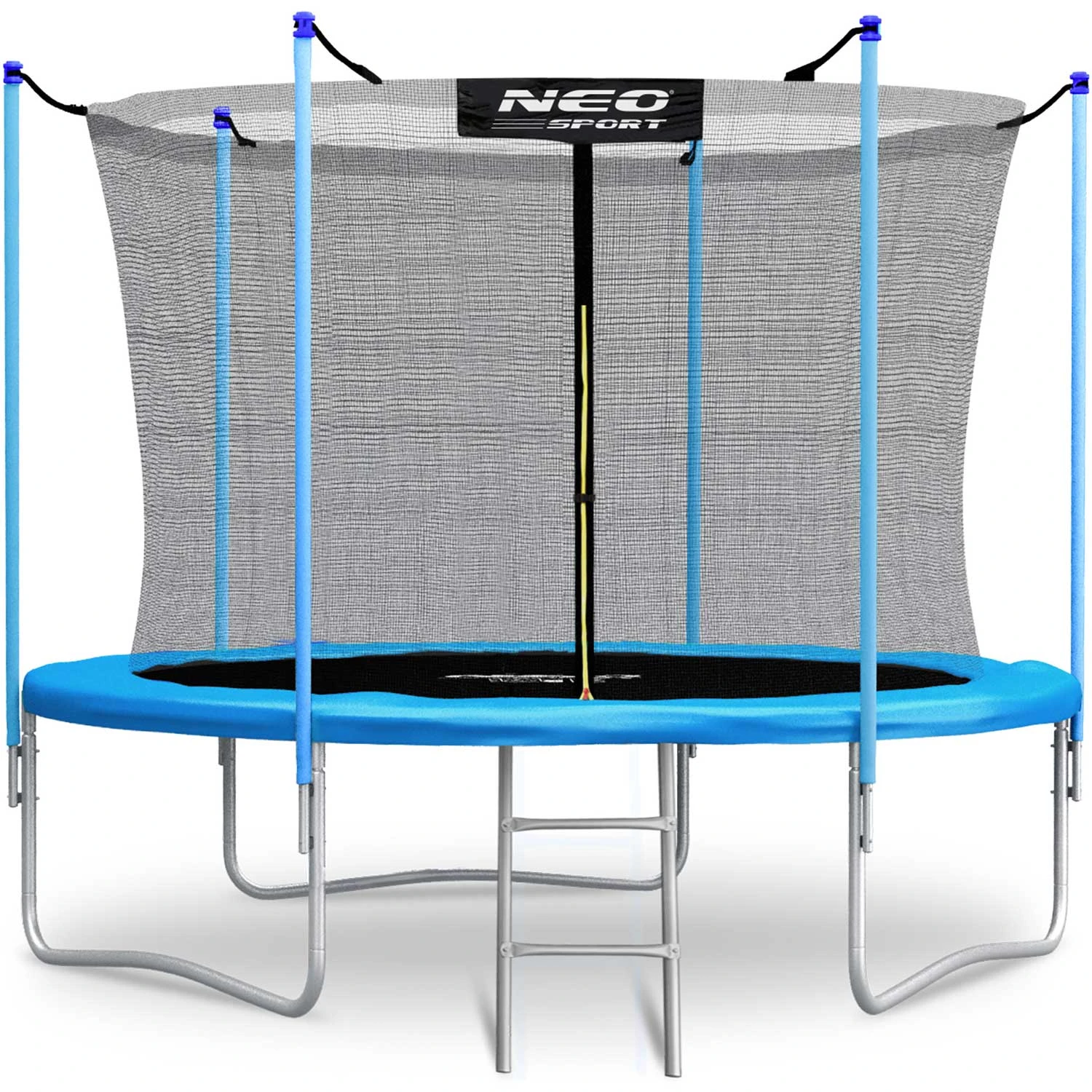 Садовый батут Neo-Sport NS-08W181 с внутренней сеткой и лестницей, 252 см