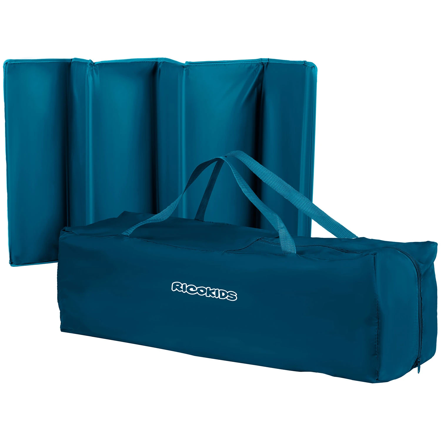 Ricokids RK-240 Travel Cot with Mattress and Bag, 125x65x78 cm, Navy Blue