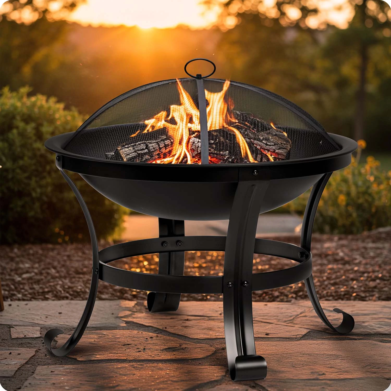 Berdsen BD-880 Garden Fire Pit, 60 cm, Black