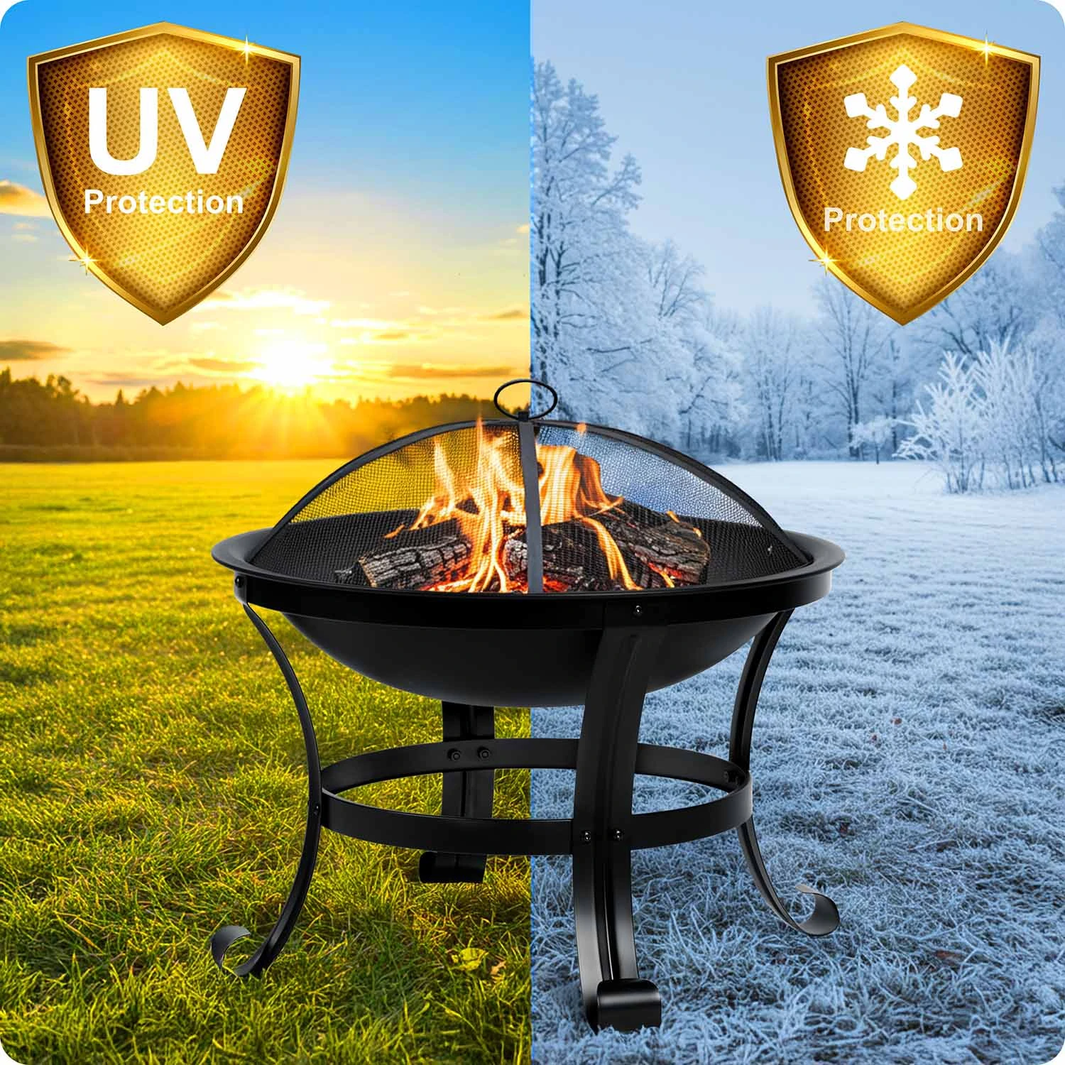 Berdsen BD-880 Garden Fire Pit, 60 cm, Black