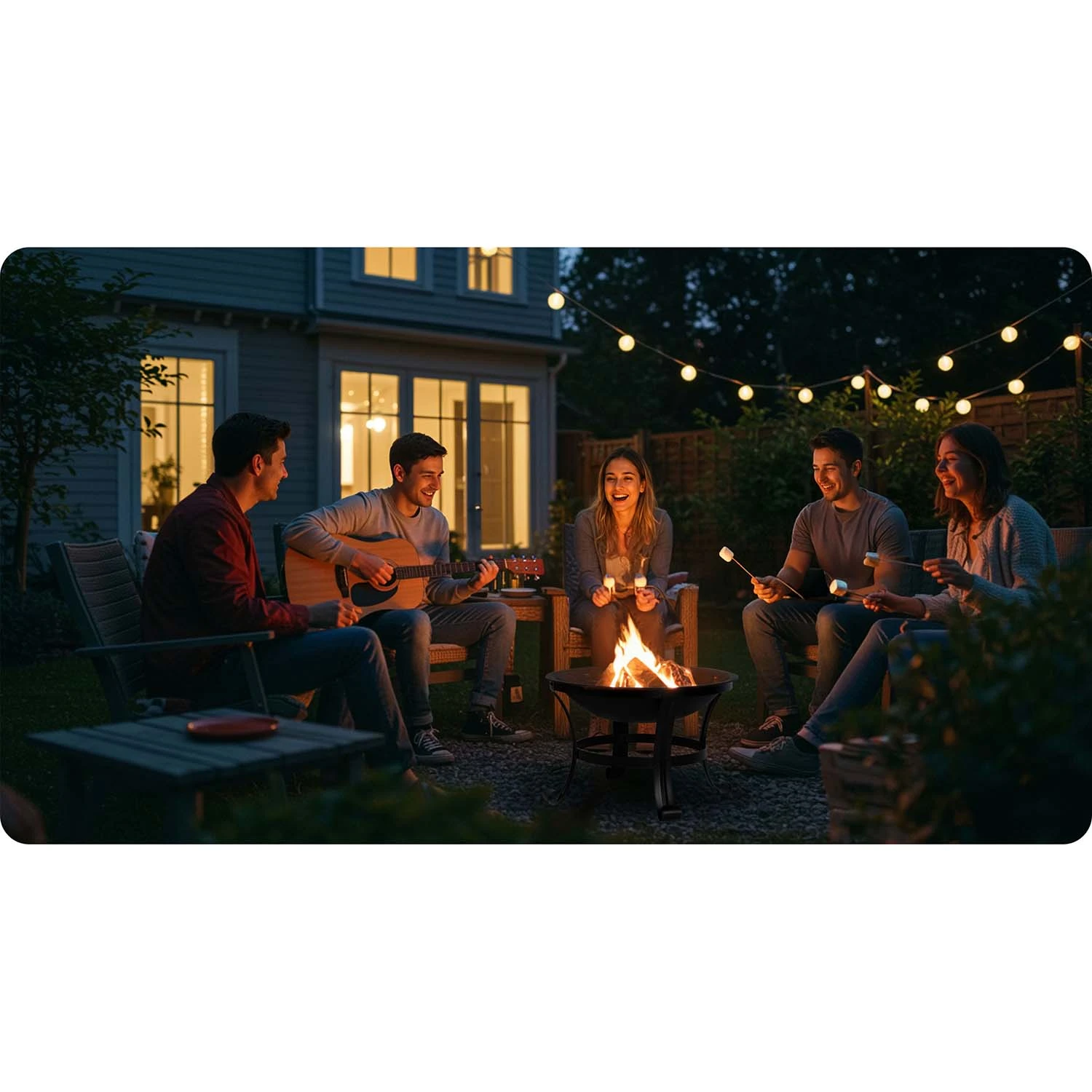 Berdsen BD-880 Garden Fire Pit, 60 cm, Black