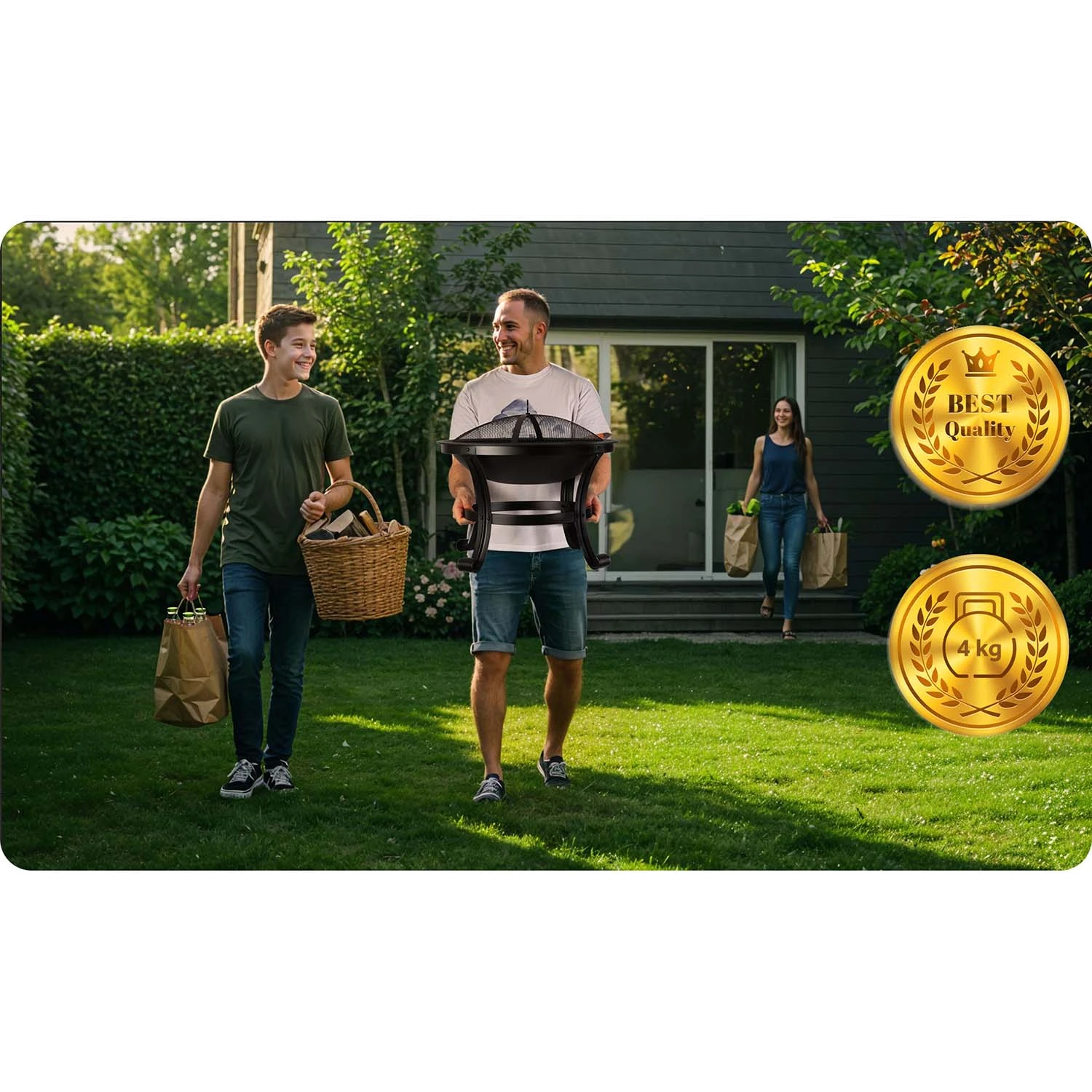 Berdsen BD-880 Garden Fire Pit, 60 cm, Black