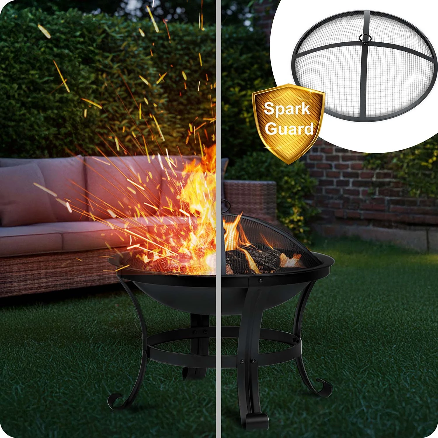 Berdsen BD-880 Garden Fire Pit, 60 cm, Black
