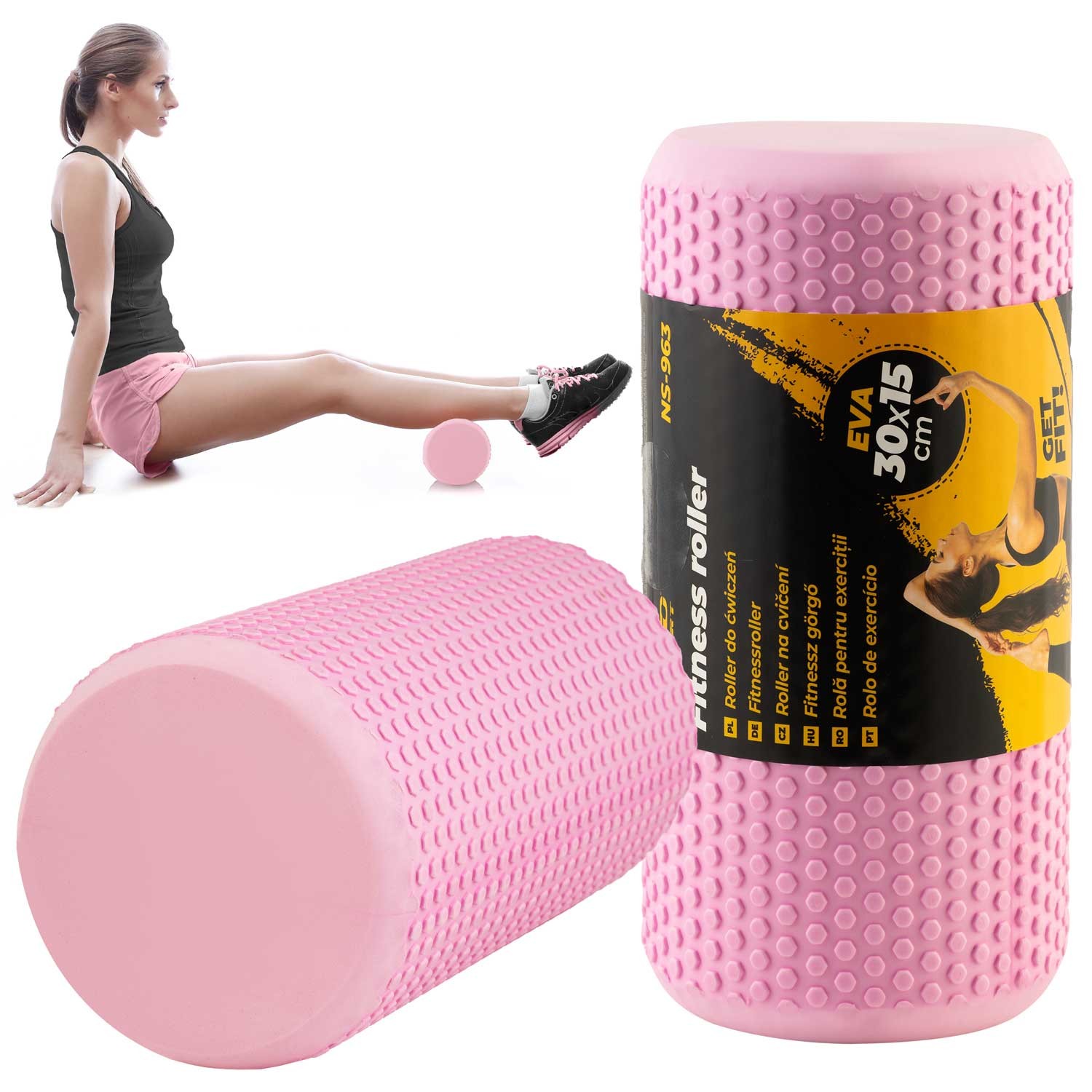 Neo-Sport NS-963 EVA Massage Roller, Pink