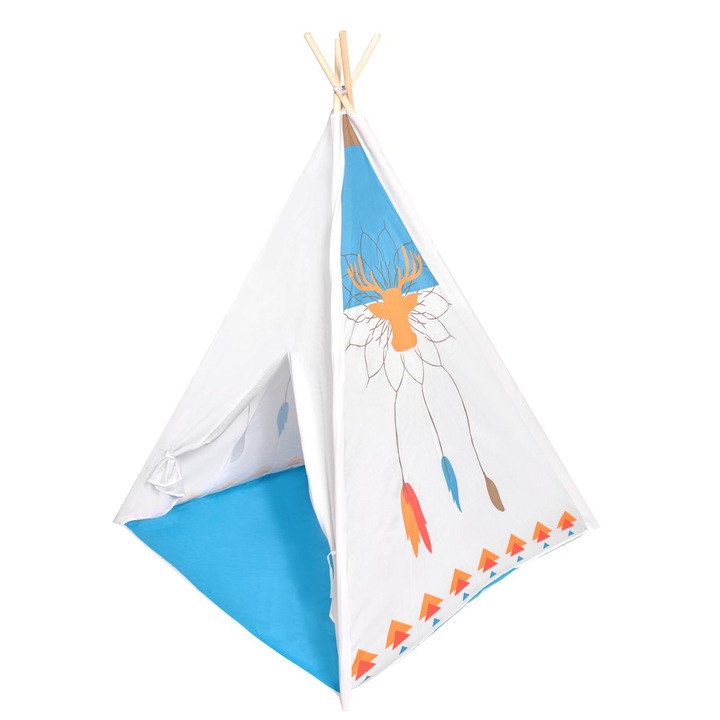 Bērnu tipis rotaļu telts ar logu un koka rāmi, ECOTOYS