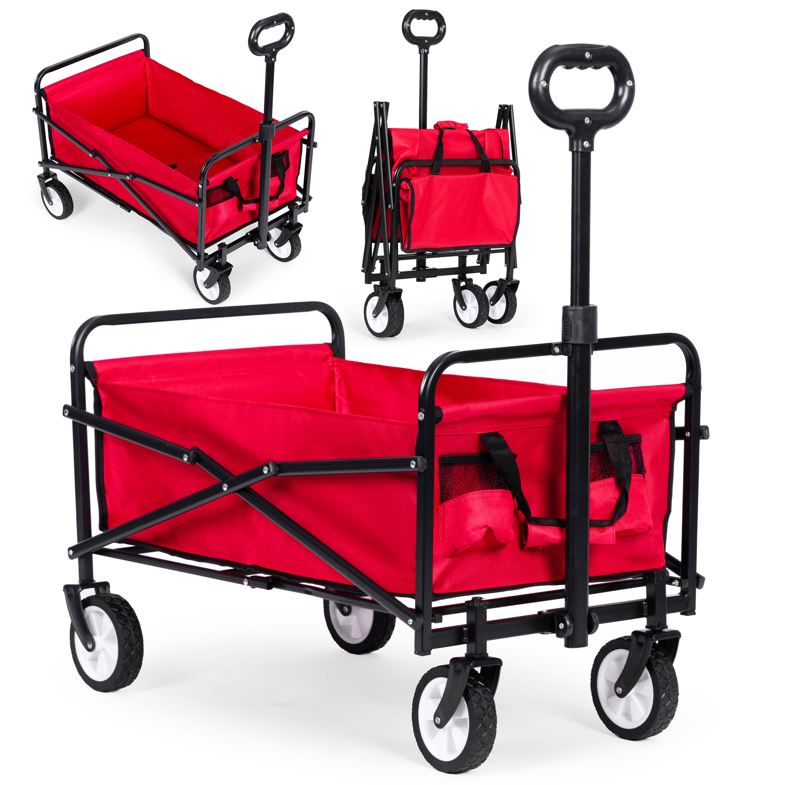 MultiGarden Folding Garden and Beach Transport Cart TC-005, Red