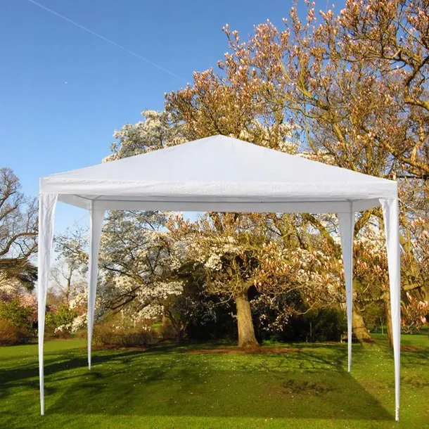 3x3m Garden Gazebo Party Tent with 4 Side Walls MultiGarden, White