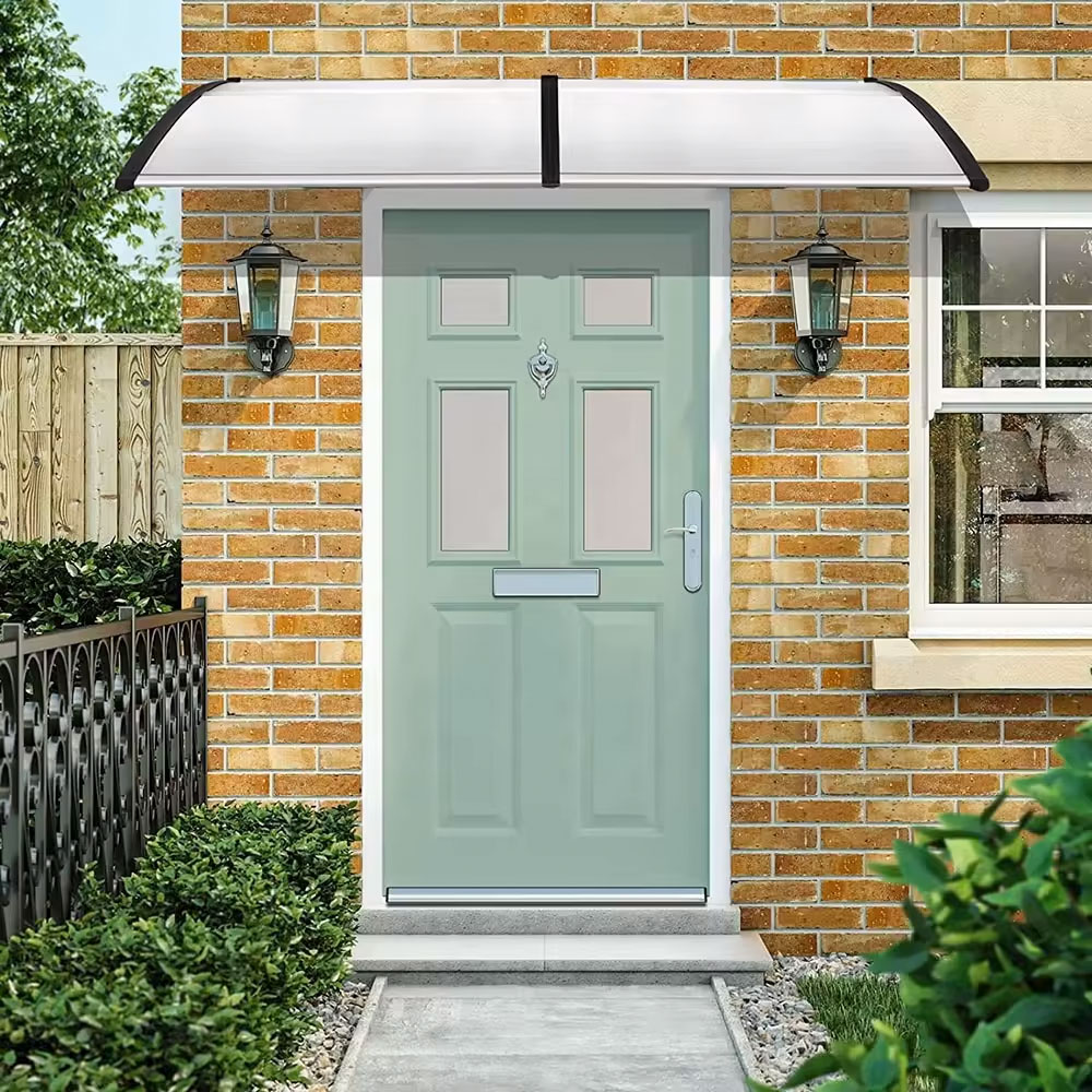 Jumtiņš virs durvīm 150x80 cm polikarbonāta nojume ieejai (1)