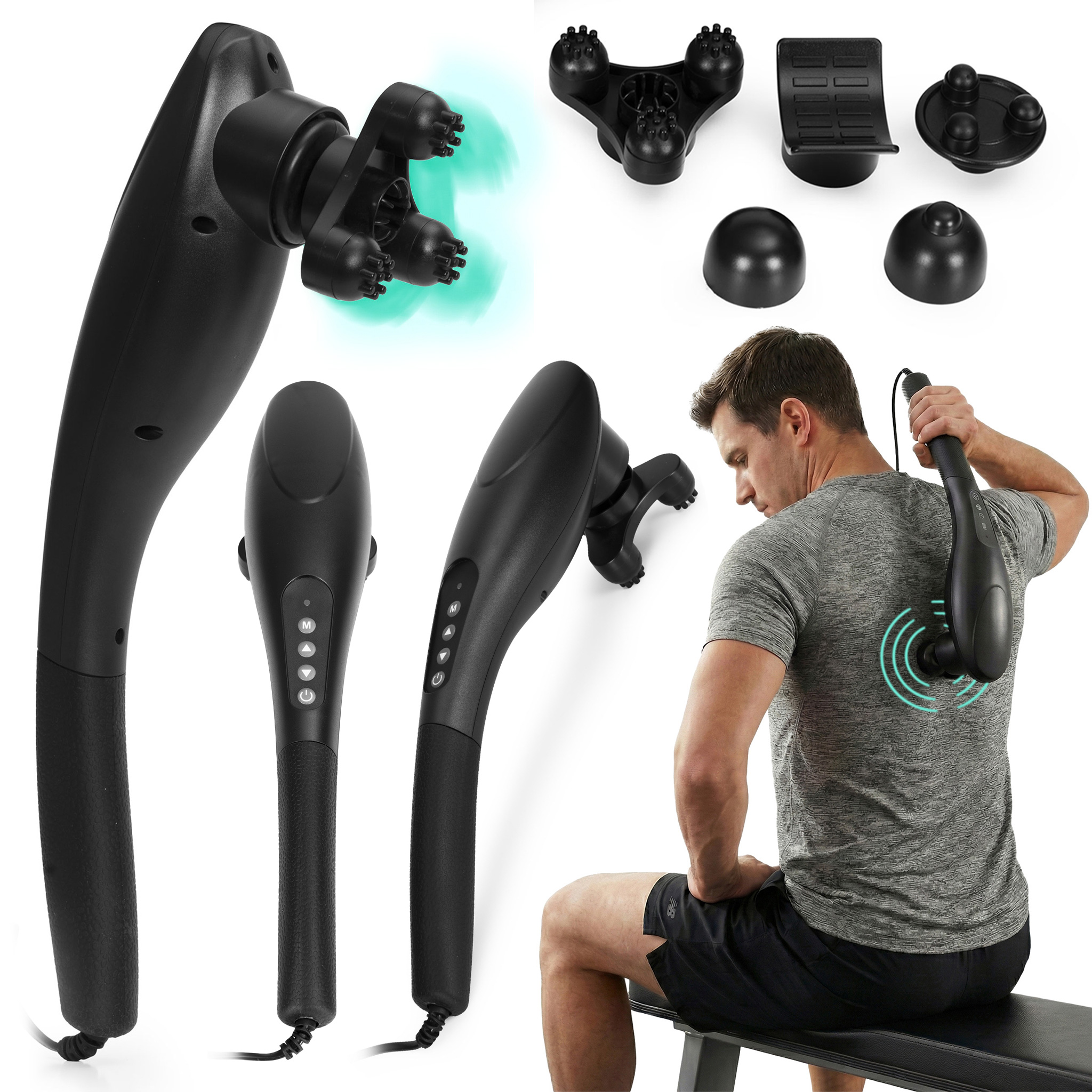 Ручной вибромассажер для тела ModernHome с 5 насадками 20Вт