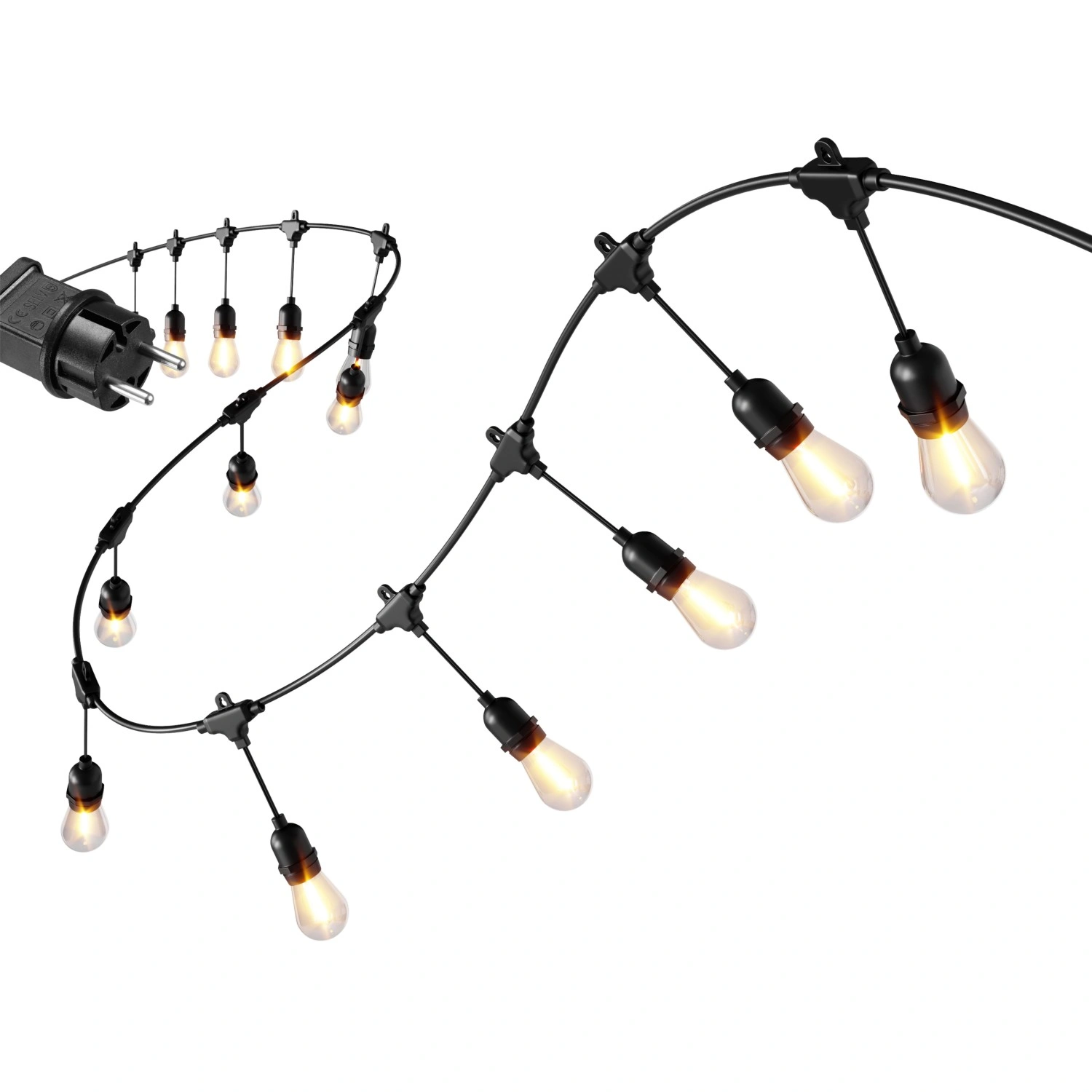 Outdoor LED String Lights 20m 20 Bulbs 9W Connectable