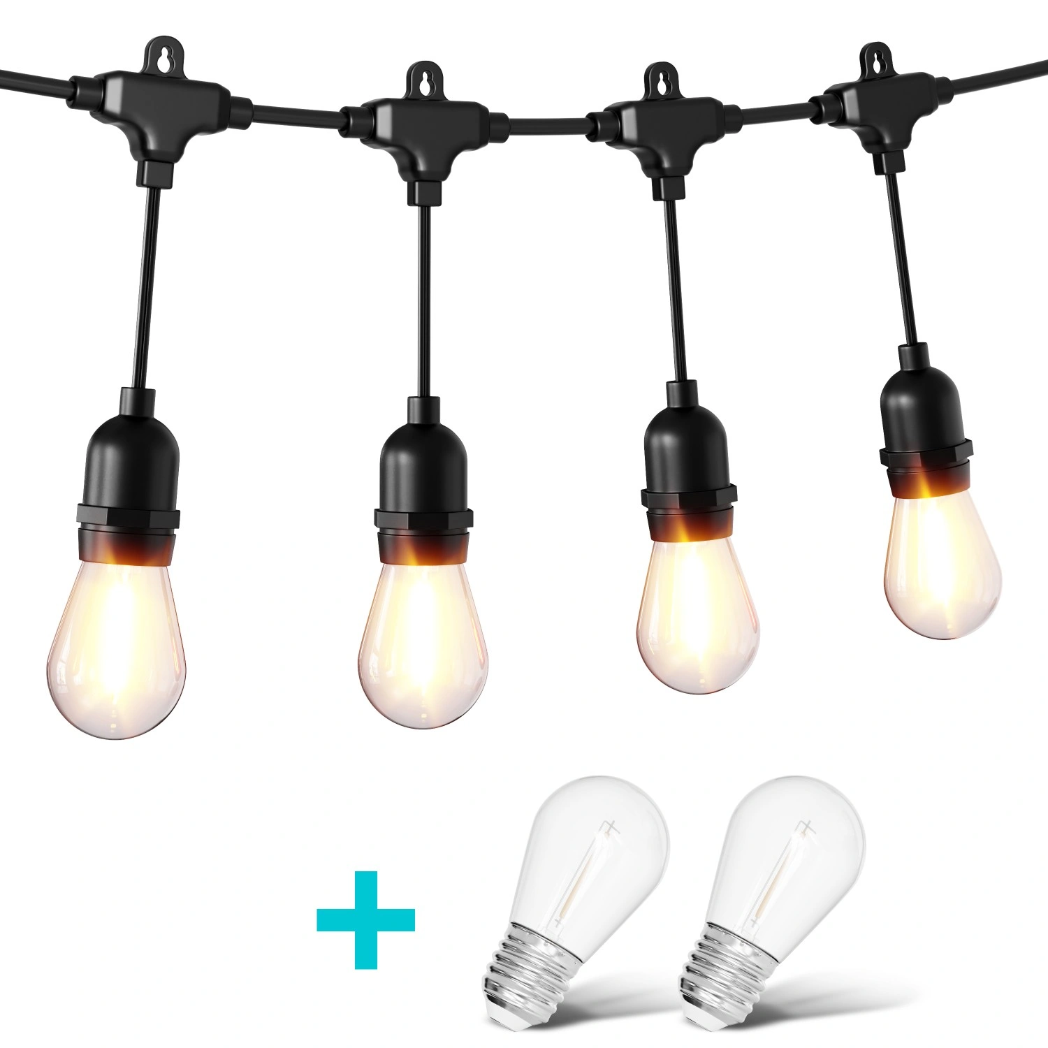 Outdoor LED String Lights 20m 20 Bulbs 9W Connectable