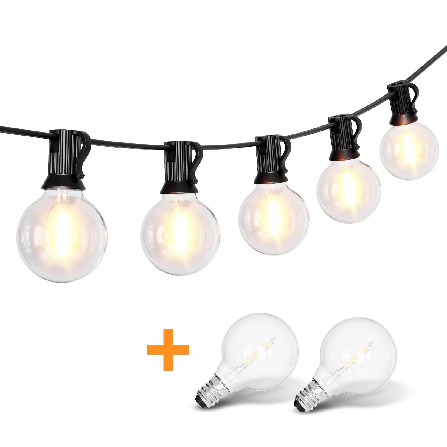 Outdoor LED String Lights 15m 25 Bulbs 9 Modes 9W