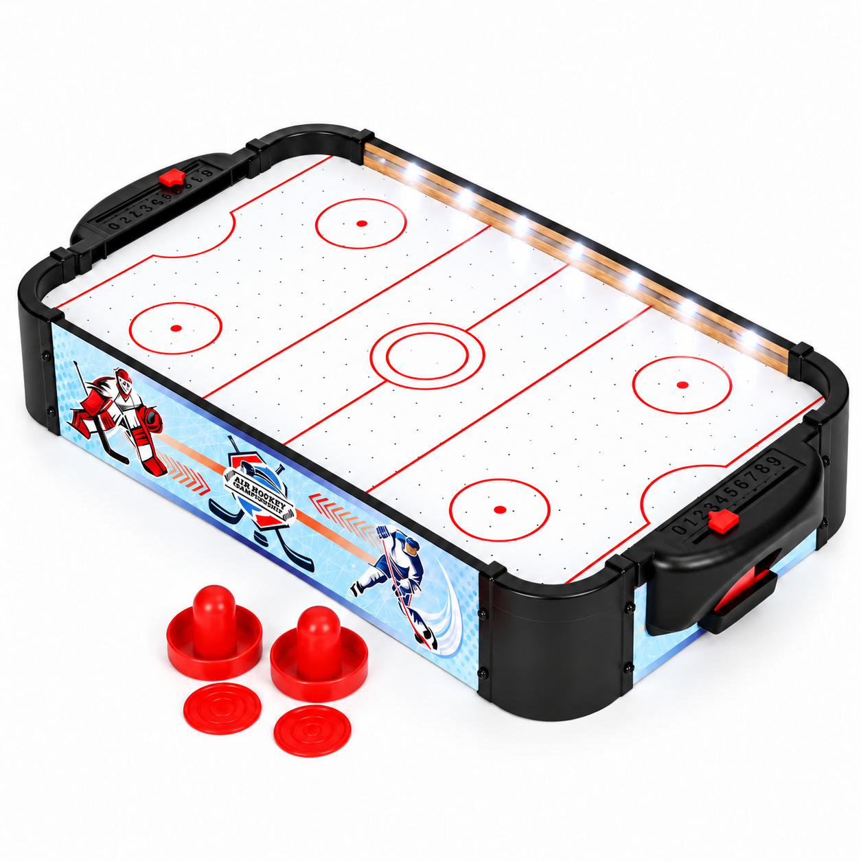 Gaisa hokeja spēles galds bērniem ECOTOYS 58 cm ar LED apgaismojumu
