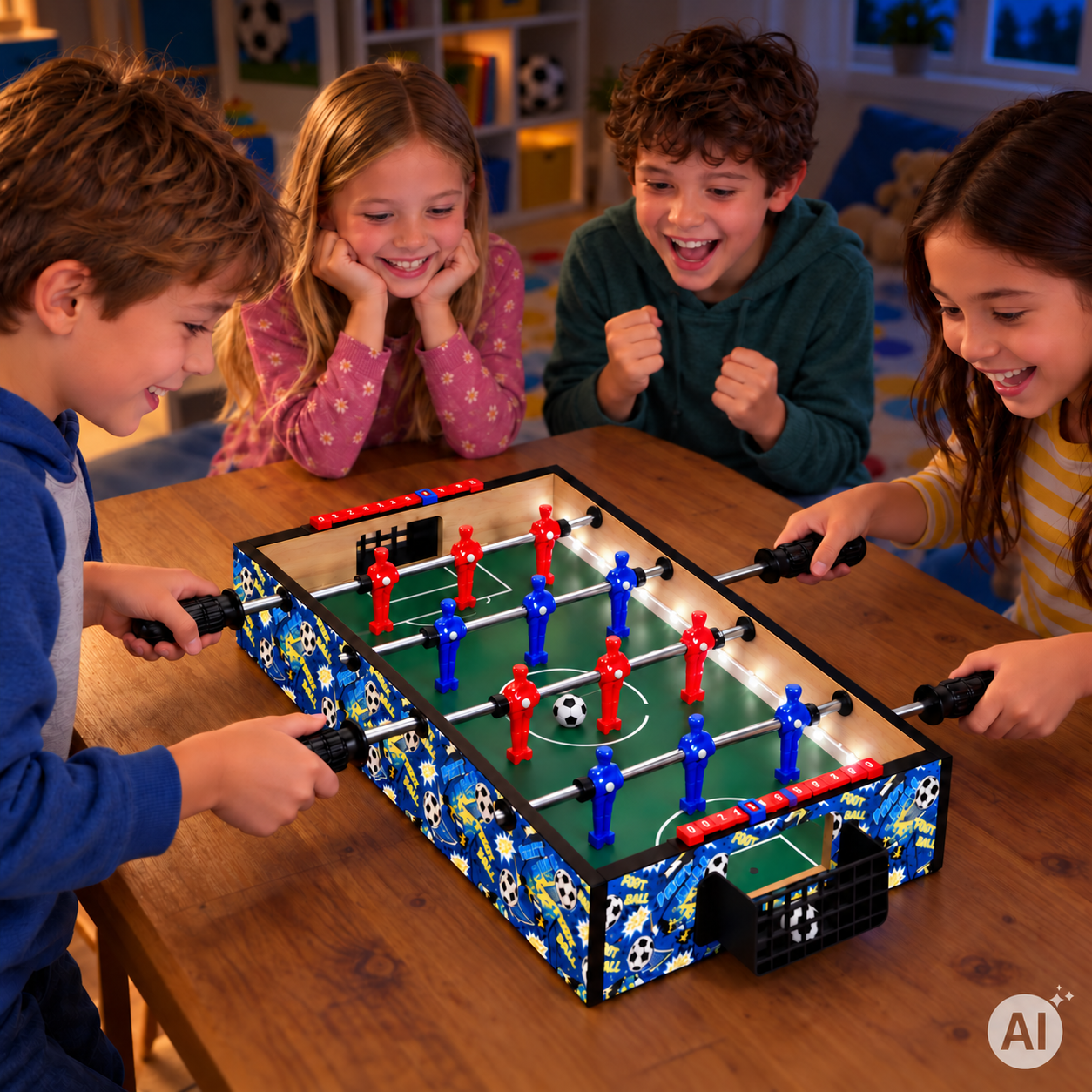 Galda futbols bērniem ECOTOYS mini 50x30 cm ar LED apgaismojumu
