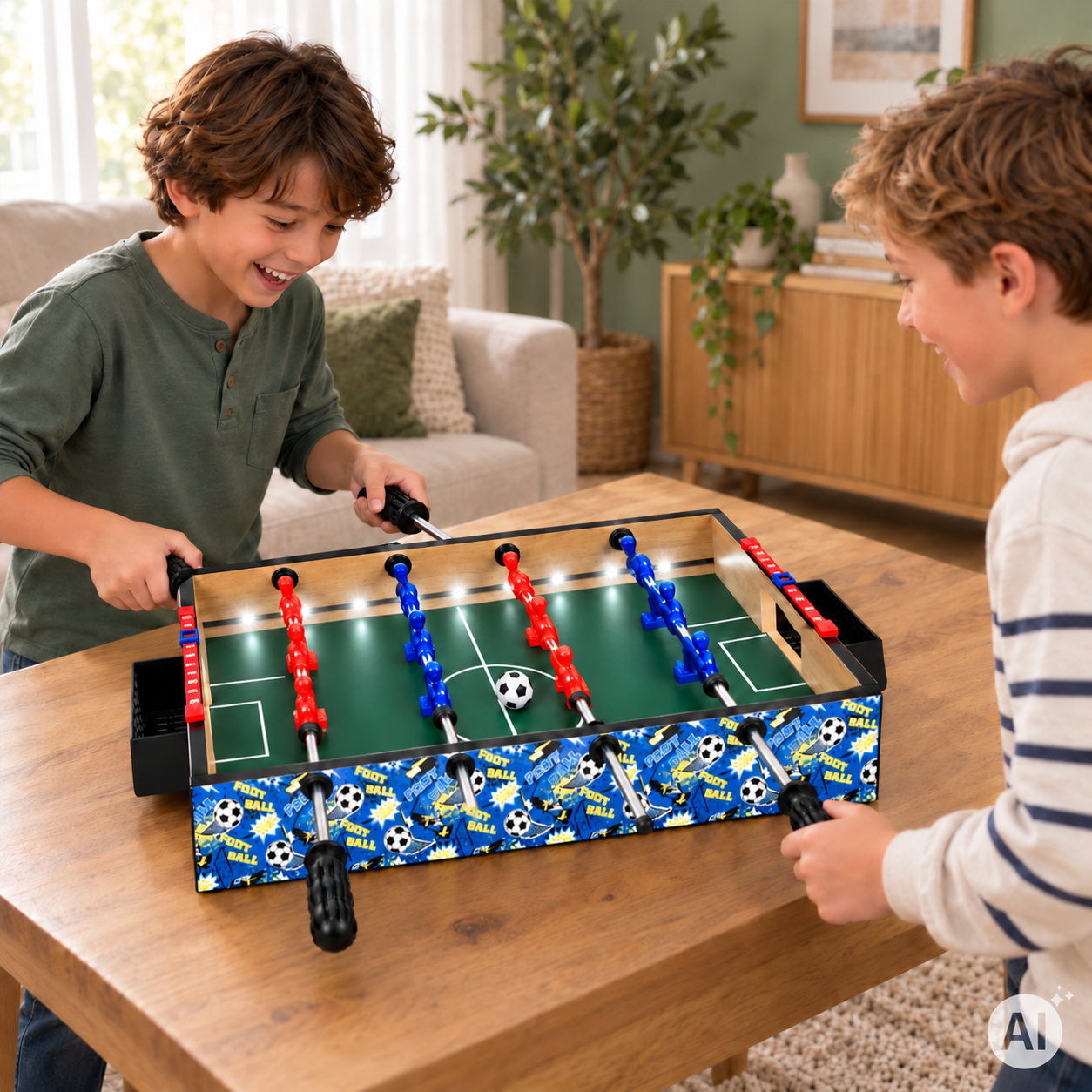 Galda futbols bērniem ECOTOYS mini 50x30 cm ar LED apgaismojumu