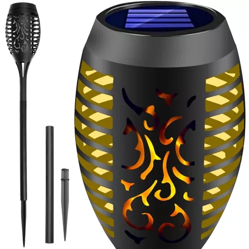 Садовый солнечный фонарь-факел с эффектом пламени 23559